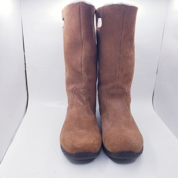 Skechers Descender Chestnut Brown Suede Leather Faux Fur Lined Boots Women's 8 - Picture 5 of 13